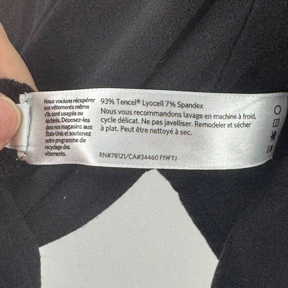 Eileen Fisher Black Tencel & Spandex Womens Tunic Tee Shirt W/ Side Slits - Picture 3 of 6